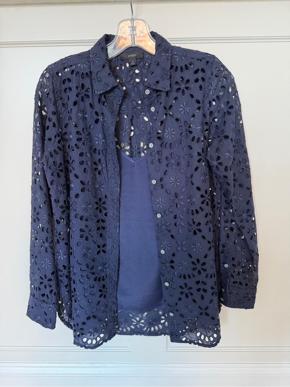 J. Crew 2pc Navy Cotton Shirt w/ Cami
